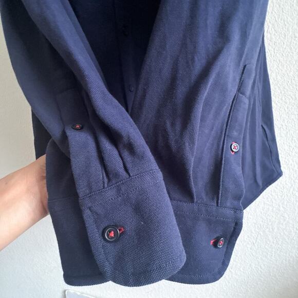 UNTUCKit Navy Mercurey Cotton Button Down Shirt Men’s XXL Regular - Picture 6 of 11